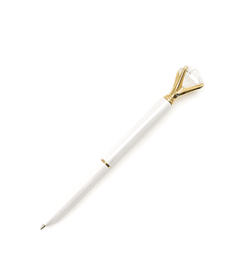 Hearts Designs White  Diamond Pen