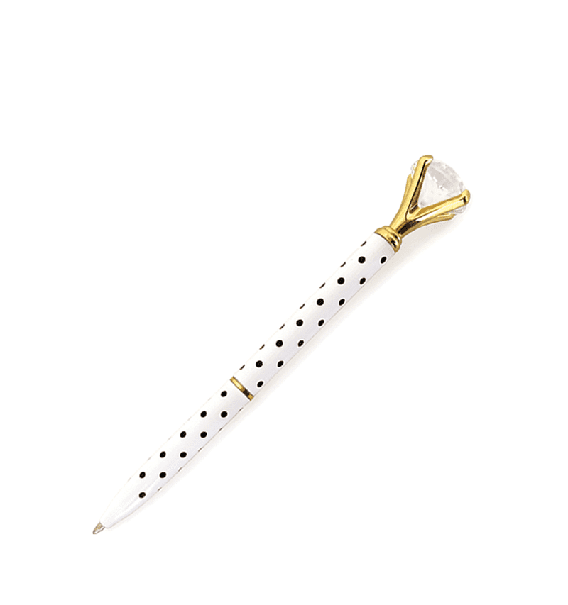 Hearts Designs Black & White Dotty Pen