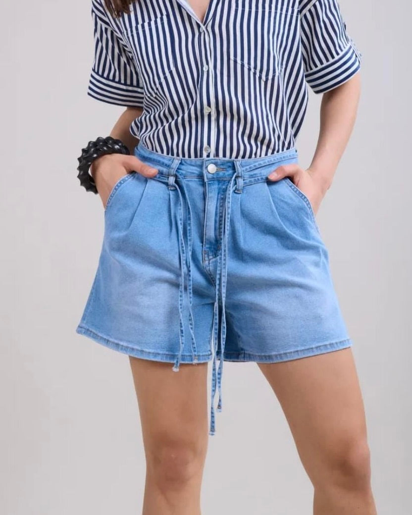Toxik 3 Denim Tie Belt Shorts