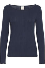 Load image into Gallery viewer, ICHI Cella Long Sleeve Top - Total Eclipse Navy