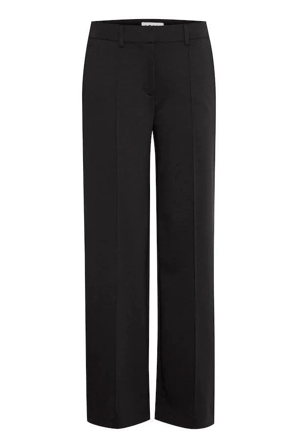 ICHI Kate Wide Leg Trousers - Black