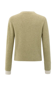 YAYA Cardigan with contrast details and V-neck