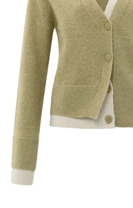 YAYA Cardigan with contrast details and V-neck