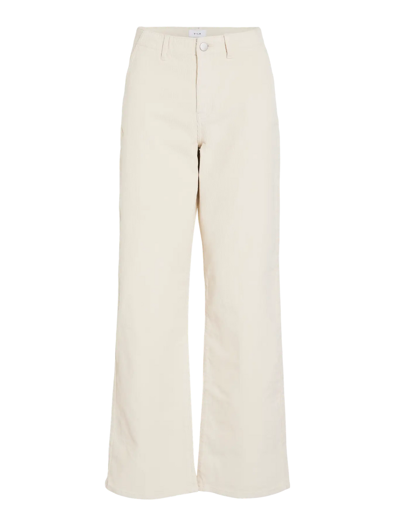 Vila Babette Wide Leg Corduroy Trouser - Birch