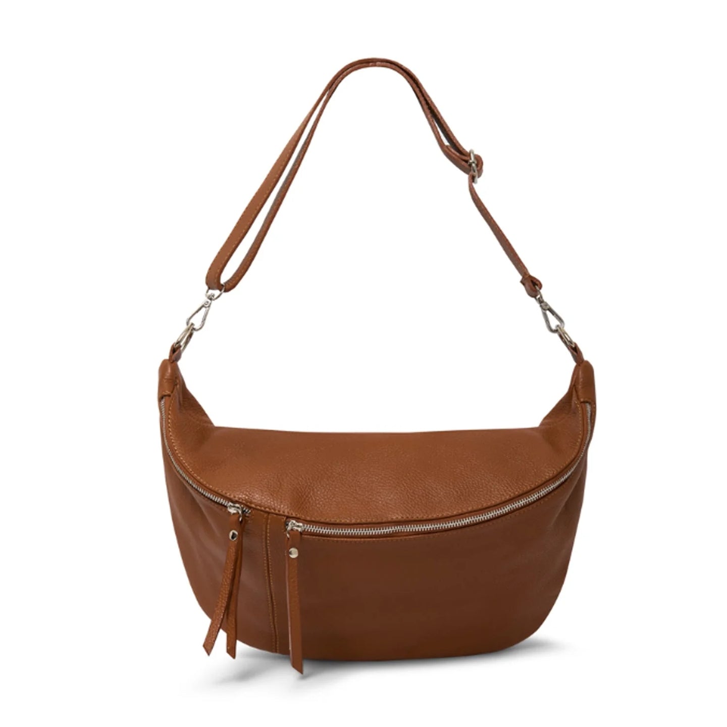 Large Leather Sling Bag - Tan