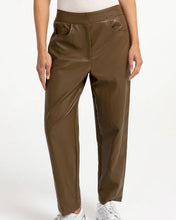Load image into Gallery viewer, YaYa Faux Leather Carrot Fit Trousers - Teak Brown