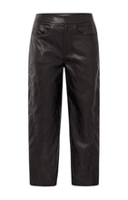 Load image into Gallery viewer, YAYA Faux Leather Trousers with Seam Detail - Anthracite Brown