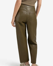 Load image into Gallery viewer, YAYA Faux Leather Trousers with Seam Detail - Brownish Green