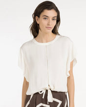 Load image into Gallery viewer, YAYA Flowy Top with Knot Detail &amp; Elasticated Hem