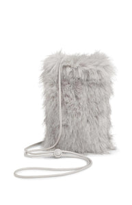 YAYA Fluffy Phone Bag - Light Grey