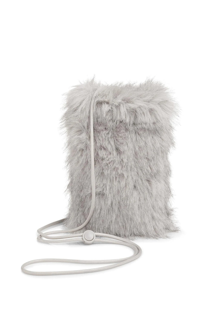 YAYA Fluffy Phone Bag - Light Grey
