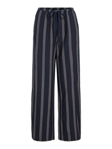Vila Prisilla Wide Leg Pants - Navy/Feather Grey Stripe