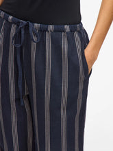 Load image into Gallery viewer, Vila Prisilla Wide Leg Pants - Navy/Feather Grey Stripe