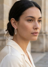Load image into Gallery viewer, Envy Textured Hoop Earring - Silver