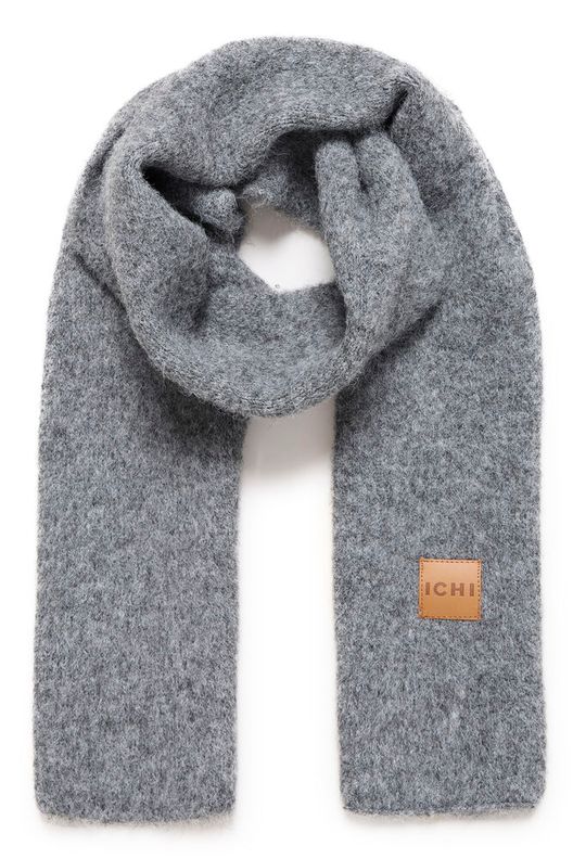 ICHI Lira Scarf - Grey Melange