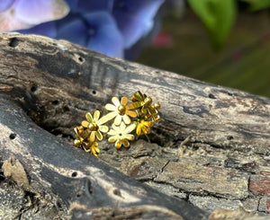 Ocean Ripples  -18ct Gold Plated Daisy Ring