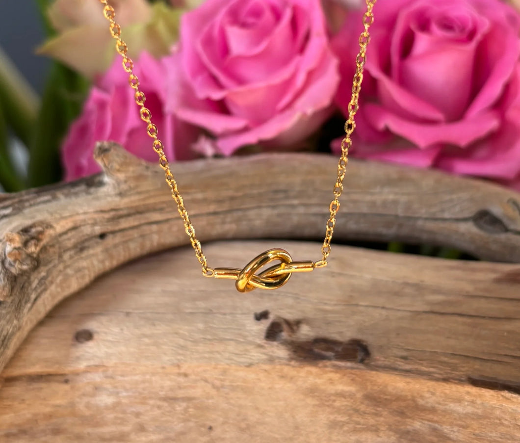 Ocean Ripples 18ct Gold Plated Knot Necklace