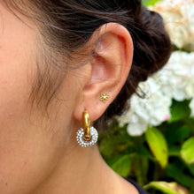 Load image into Gallery viewer, Ocean Ripples -18ct Gold Plated Cubic Zirconia Doughnut Earrings