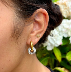 Ocean Ripples -18ct Gold Plated Cubic Zirconia Doughnut Earrings