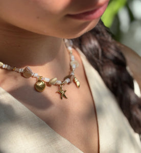 Ocean Ripples 18ct Gold Plated Shell Necklace