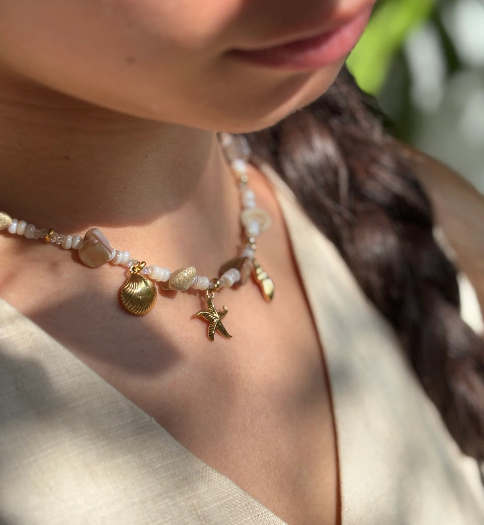 Ocean Ripples 18ct Gold Plated Shell Necklace