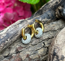 Load image into Gallery viewer, Ocean Ripples -18ct Gold Plated Cubic Zirconia Doughnut Earrings