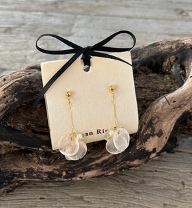 Ocean Ripples 14ct Gold Plated Shell Disc Earrings