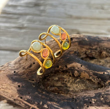 Load image into Gallery viewer, Ocean Ripples - 18ct Gold Plated Glass Cradle Earrings