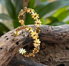 Load image into Gallery viewer, Ocean Ripples  -18ct Gold Plated Daisy Half Hoop Earrings