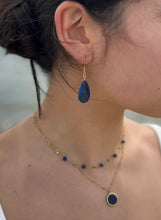Load image into Gallery viewer, Ocean Ripples 18ct Gold Plated Lapis Lazuli Drop Earrings
