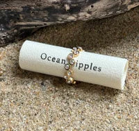 Ocean Ripples  -18ct Gold Plated Cubic Zirconia Stackable Adjustable Ring