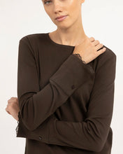 Load image into Gallery viewer, YaYa Top with Lace Cuffs -  Delicioso Brown