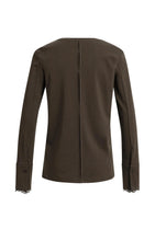Load image into Gallery viewer, YaYa Top with Lace Cuffs -  Delicioso Brown