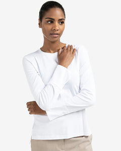 YAYA Jersey Top with woven Cuffs - Pure White