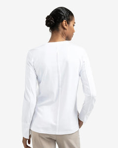 YAYA Jersey Top with woven Cuffs - Pure White