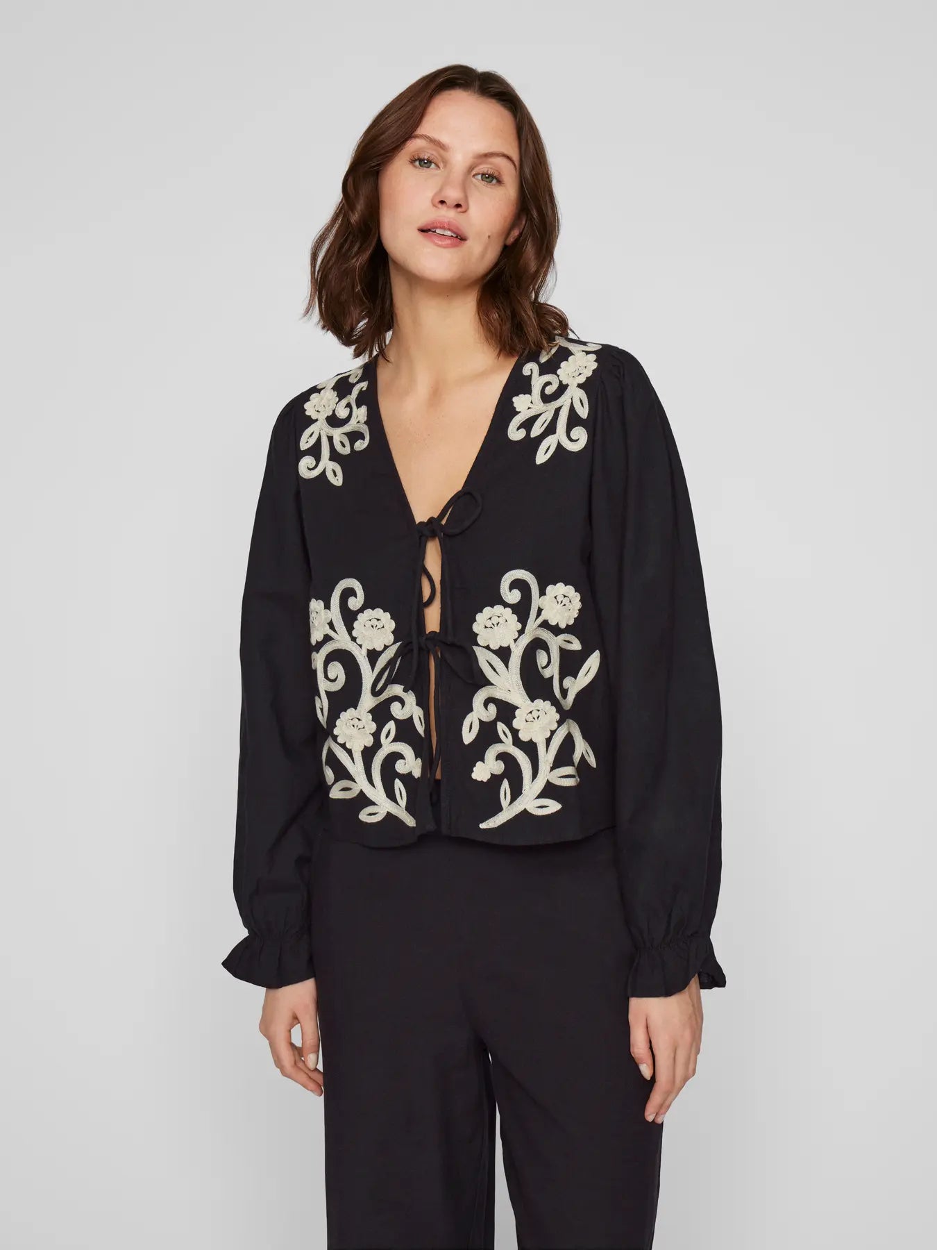 Vila Polene Blouse  - Black/Birch