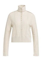 Load image into Gallery viewer, YaYa Cardigan with High Colla - Light Beige Melange