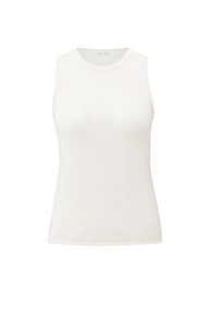 YAYA Knitted sweater with deep V-neck and layered top