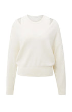 Load image into Gallery viewer, YAYA Knitted sweater with deep V-neck and layered top