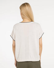 Load image into Gallery viewer, YAYA Knitted Top with Short Sleeves &amp; Rolled Edges -Cloud Creme White Melange