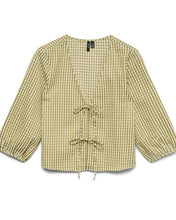 Load image into Gallery viewer, Vero Moda Camilla Tie Front Top - Fog Green Willow