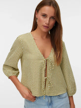 Load image into Gallery viewer, Vero Moda Camilla Tie Front Top - Fog Green Willow