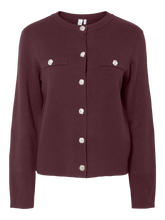 Load image into Gallery viewer, YAS Pimi Knitted Cardigan - Burgundy