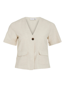 Vila Prisilla Pocket Top - Light Natural Melange