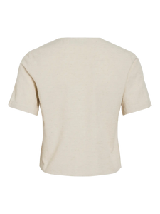 Vila Prisilla Pocket Top - Light Natural Melange