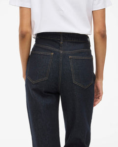 Vila Kelly High Waist Straight Leg Jean - Dark Blue