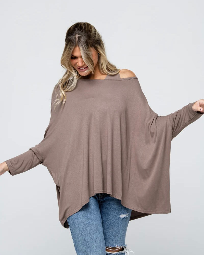 Be Fun Paris Oversize Top -Taupe