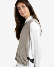 Load image into Gallery viewer, YAYA Sleeveless Sweater with Side Buckles - Brownish Grey Melange