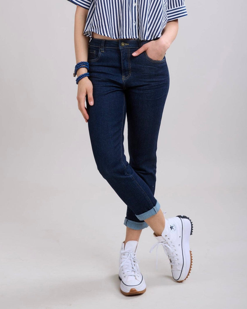 Toxik 3 Cropped Boyfriend Jean - Indigo