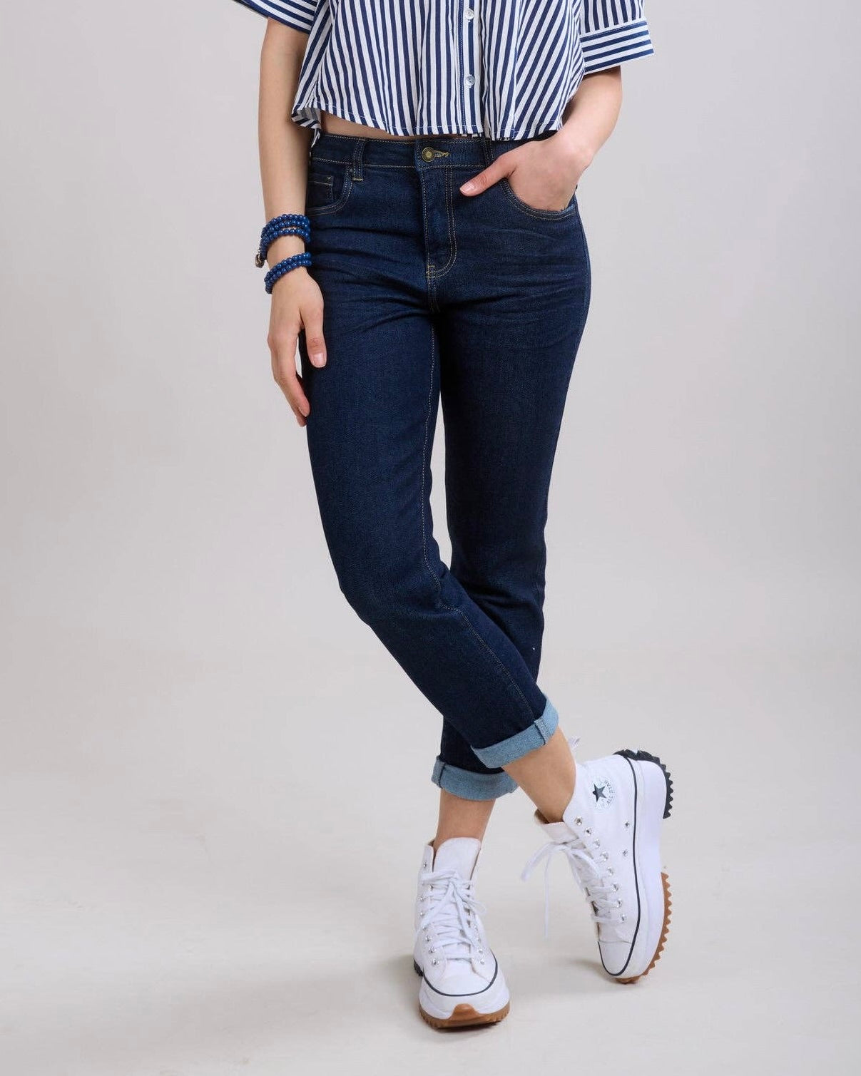 Toxik 3 Cropped Boyfriend Jean - Indigo